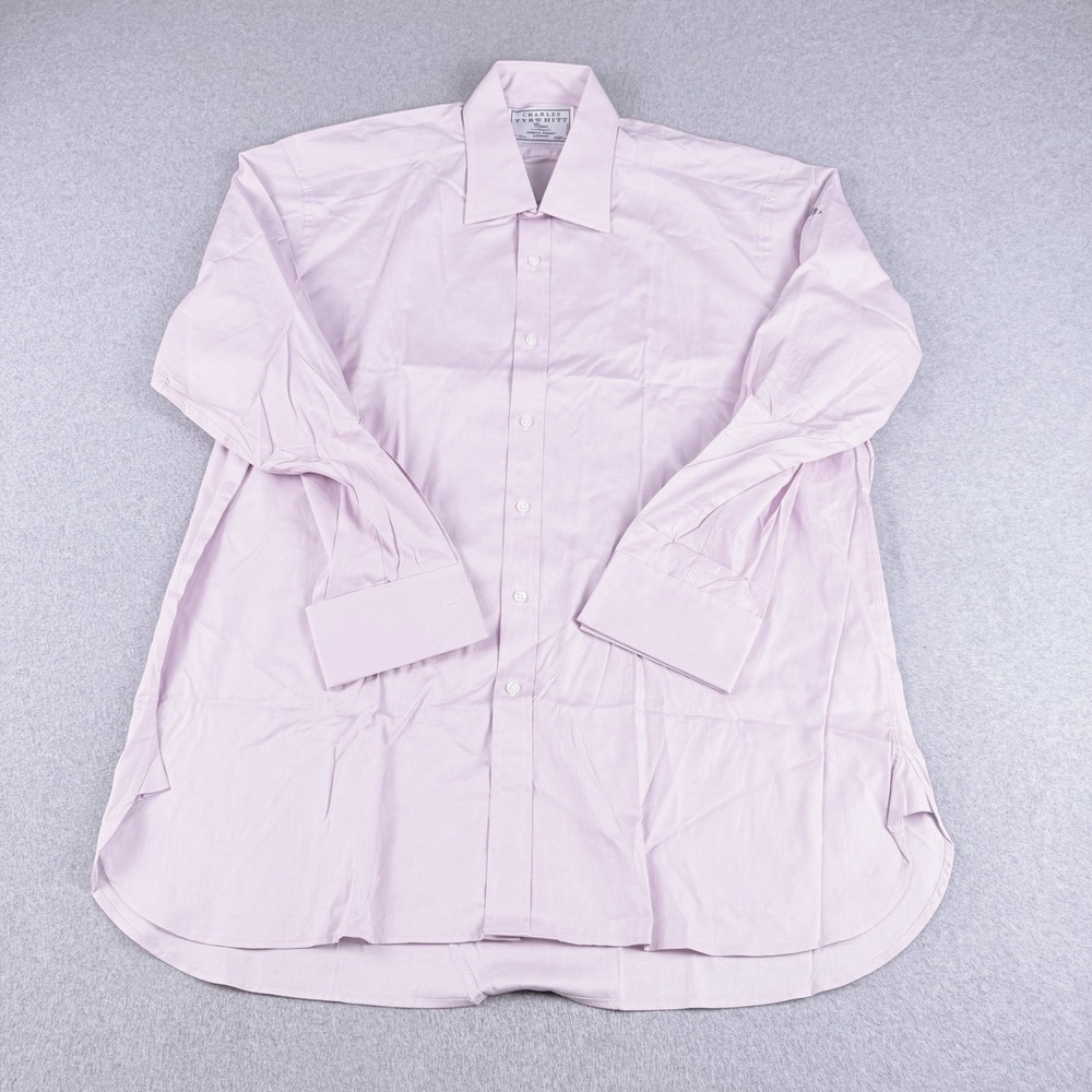 Charles Tyrwhitt Classic Pink French Cuff Dress Shirt 17 35 XL Cotton Mens
